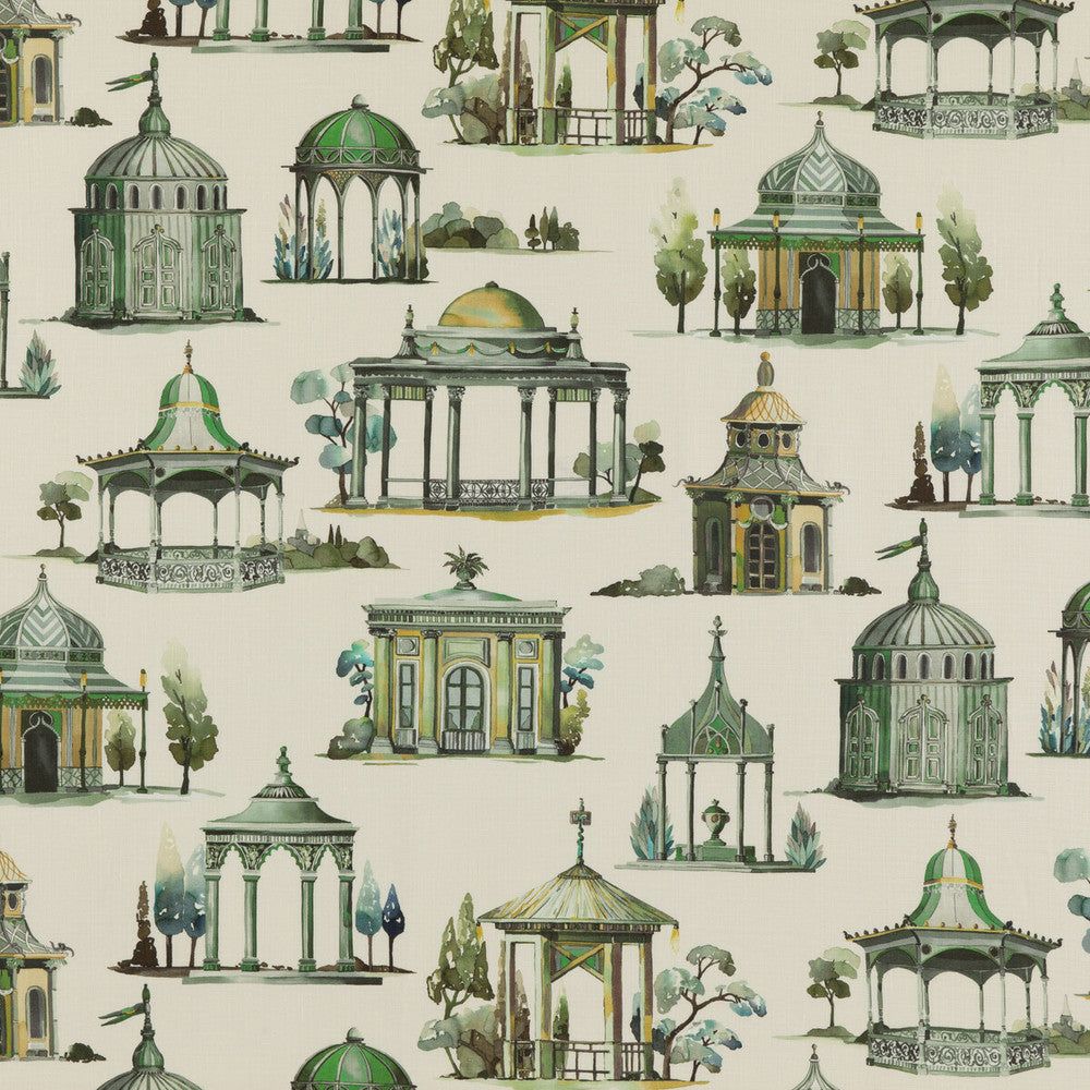 Follies Emerald by Mulberry Designer Fabric MULBERRY LONG WEEKEND LINEN - 100% Austria Horizontal: 57.918 and Vertical: 35.46 57.918 - Swanky Fabrics -