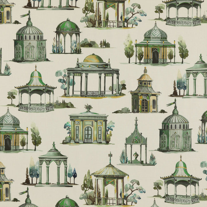 Follies Emerald by Mulberry Designer Fabric MULBERRY LONG WEEKEND LINEN - 100% Austria Horizontal: 57.918 and Vertical: 35.46 57.918 - Swanky Fabrics -