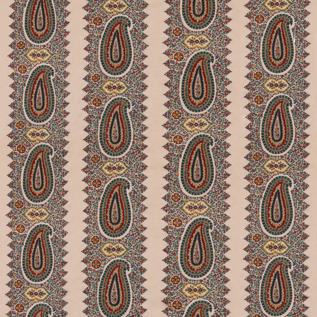 Paisley Stripe - Indigo/Red FD2030.G103.0 by Mulberry Designer Fabric