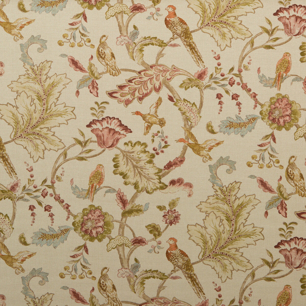 Early Birds Natural by Mulberry Designer Fabric GREAT PARK LINEN - 100% United Kingdom HEAVY Horizontal: and Vertical: 34.672 53.978 - Swanky Fabrics -