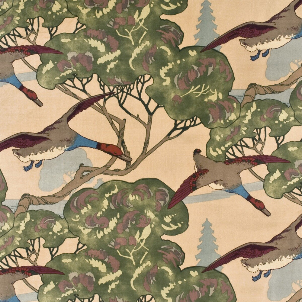 Flying Ducks Velvet Camel by Mulberry Fabric Mulberry Fabric Flying Ducks Velvet CamelFabric COUNTRY WEEKEND COTTON - 90%;POLYESTER - 10% Thailand </p><p>Repeat: H: 53.19, V: 25.216 53.19 - Fabric Carolina -