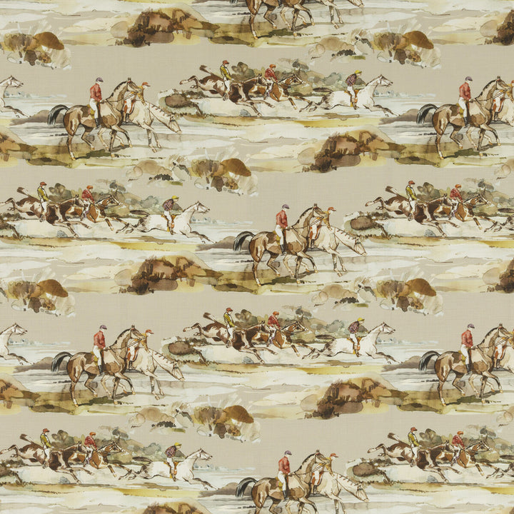 Morning Gallop Linen Grey/Sand by Mulberry Designer Fabric FESTIVAL LINEN - 100% Austria Horizontal: 27.974 and Vertical: 18.518 55.948 - Swanky Fabrics -