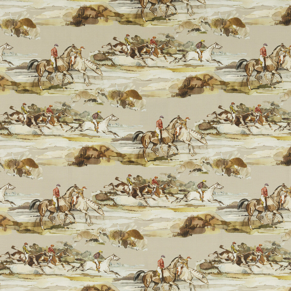 Morning Gallop Velvet Grey/Sand by Mulberry Designer Fabric FESTIVAL COTTON - 88%;POLYESTER - 12% Austria HEAVY Horizontal: 26.398 and Vertical: 19.306 52.796 - Swanky Fabrics -