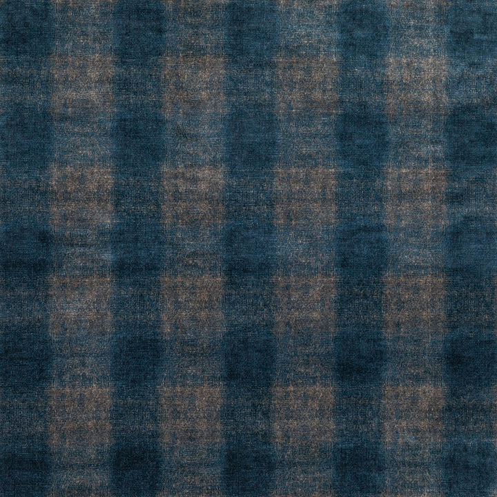 Highland Check Indigo by Mulberry Fabric Mulberry Fabric Highland Check IndigoFabric MODERN COUNTRY VELVETS VISCOSE - 55%;COTTON - 45% Italy </p><p>Repeat: H: 6.895, V: 7.092 55.16 - Fabric Carolina -