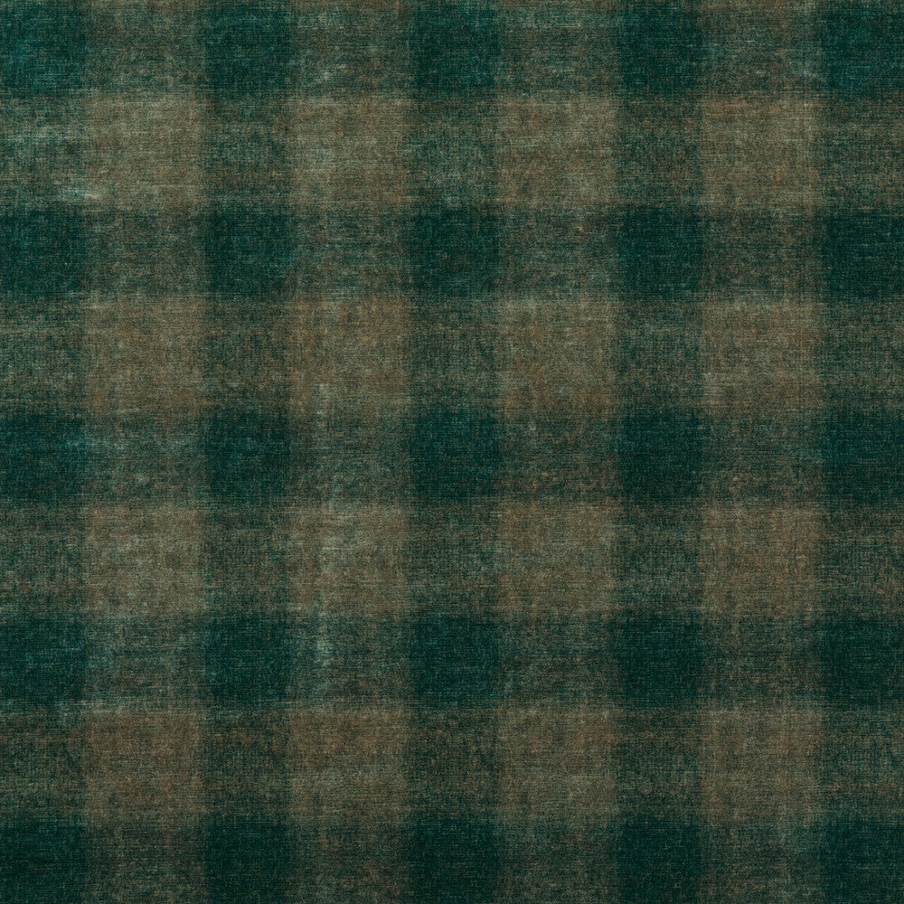 Highland Check Teal by Mulberry Designer Fabric MODERN COUNTRY VELVETS VISCOSE - 55%;COTTON - 45% Italy HEAVY Horizontal: 6.895 and Vertical: 7.092 55.16 - Swanky Fabrics -