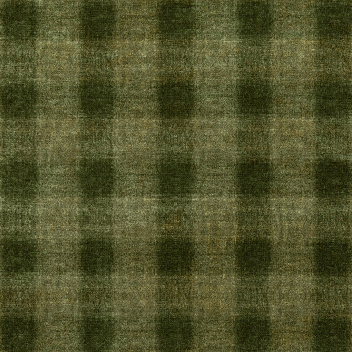 Highland Check Emerald by Mulberry Designer Fabric MODERN COUNTRY VELVETS VISCOSE - 55%;COTTON - 45% Italy HEAVY Horizontal: 6.895 and Vertical: 7.092 55.16 - Swanky Fabrics -