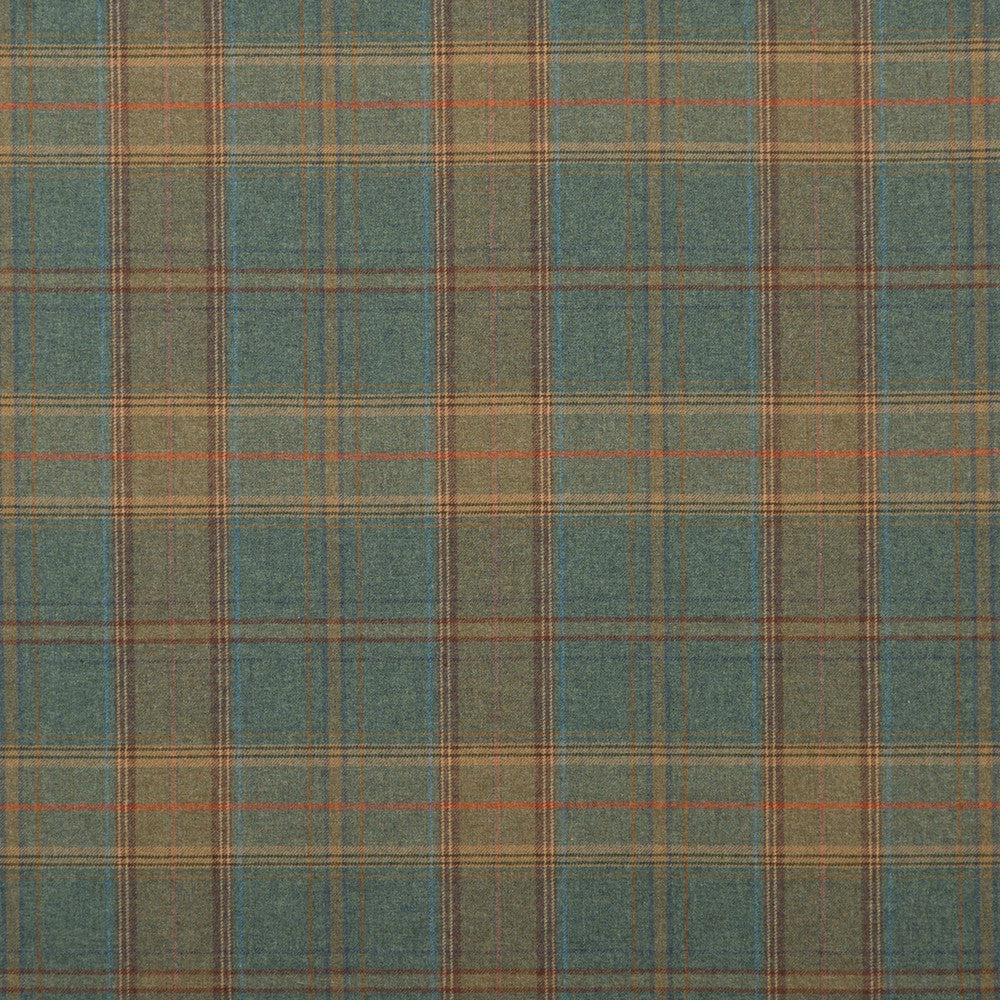 Shetland Plaid Teal by Mulberry Designer Fabric BOHEMIAN ROMANCE WOOL - 100% United Kingdom LIGHT Horizontal: - and Vertical: 13.79 59.1 - Swanky Fabrics -