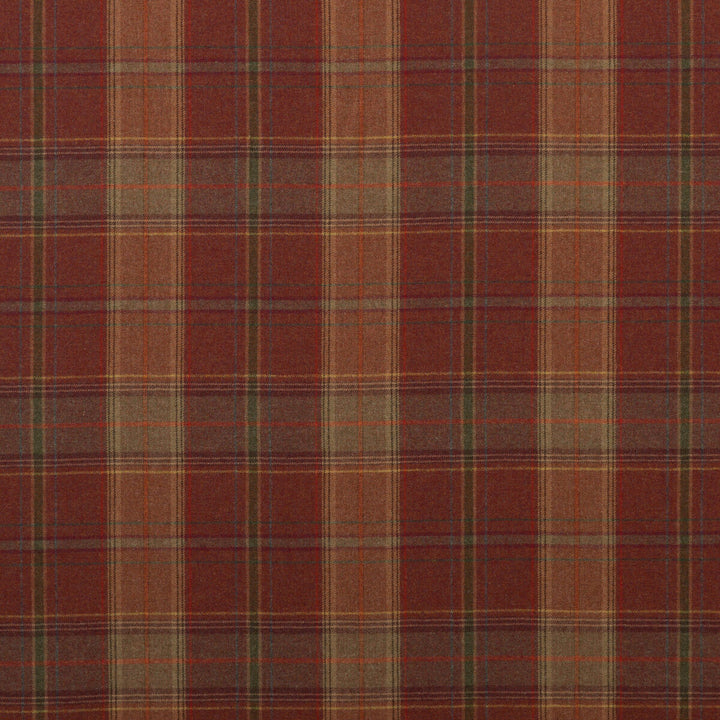 Shetland Plaid Russet by Mulberry Designer Fabric BOHEMIAN ROMANCE WOOL - 100% United Kingdom LIGHT Horizontal: and Vertical: 13.79 59.1 - Swanky Fabrics -