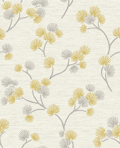 Kira Mustard Trail Wallpaper by Fine Decor Designer