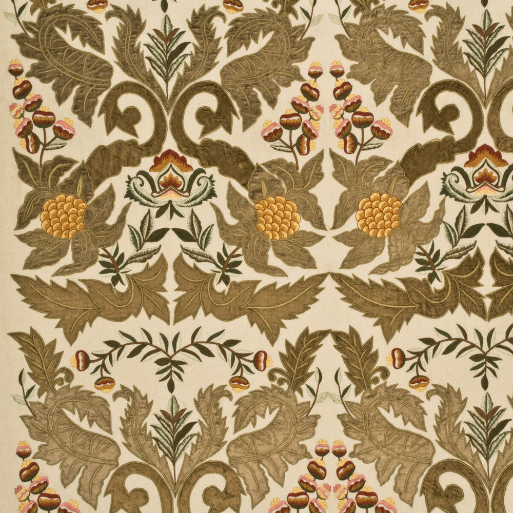 Constantine Linen Sage/Gold by Mulberry Designer Fabric GRANDIFLORA II LINEN - 58%;VISCOSE - 42% India Horizontal: 25.61 and Vertical: 29.55 51.22 - Swanky Fabrics -