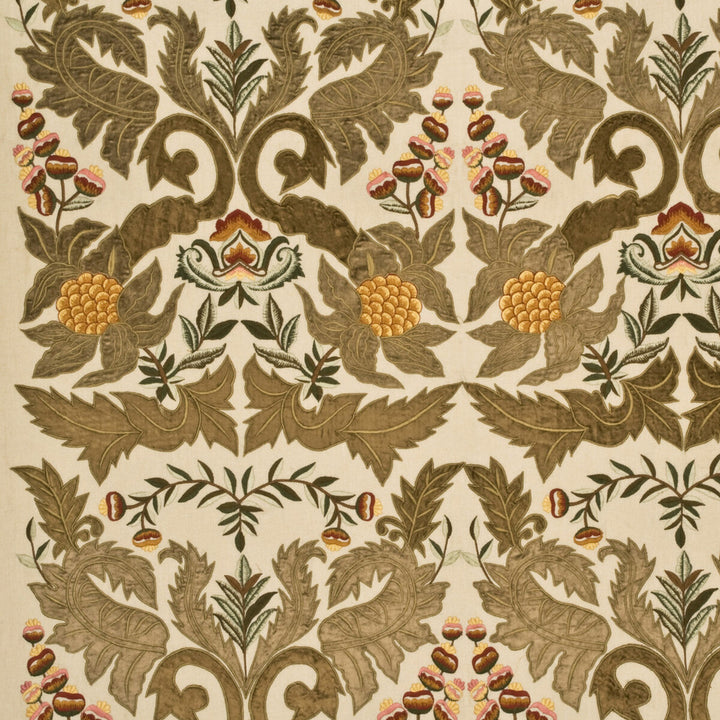 Constantine Linen Sage/Gold by Mulberry Designer Fabric GRANDIFLORA II LINEN - 58%;VISCOSE - 42% India Horizontal: 25.61 and Vertical: 29.55 51.22 - Swanky Fabrics -