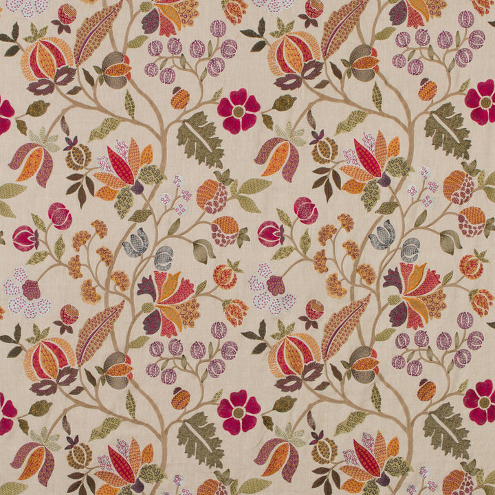 Wilderness Multi by Mulberry Designer Fabric BOHEMIAN ROMANCE LINEN - 75%;VISCOSE - 20%;POLYESTER - 5% India - Horizontal: 25.216 and Vertical: 31.52 50.432 - Swanky Fabrics -