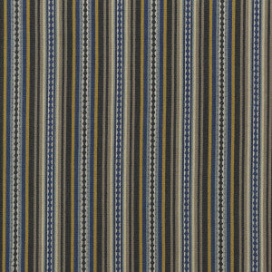 Dalton Stripe Indigo/Ochre by Mulberry Designer Fabric
