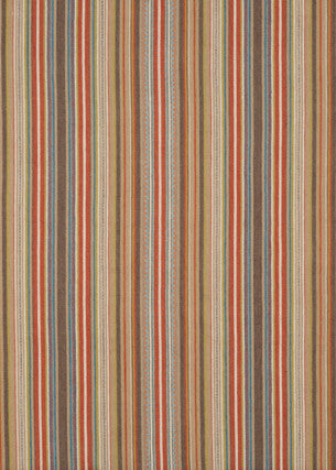 Tapton Stripe Teal/Russet by Mulberry Designer Fabric BOHEMIAN TRAVELS COTTON - 53%;JUTE - 47% India - Horizontal: 17.73 and Vertical: - 53.978 - Swanky Fabrics -