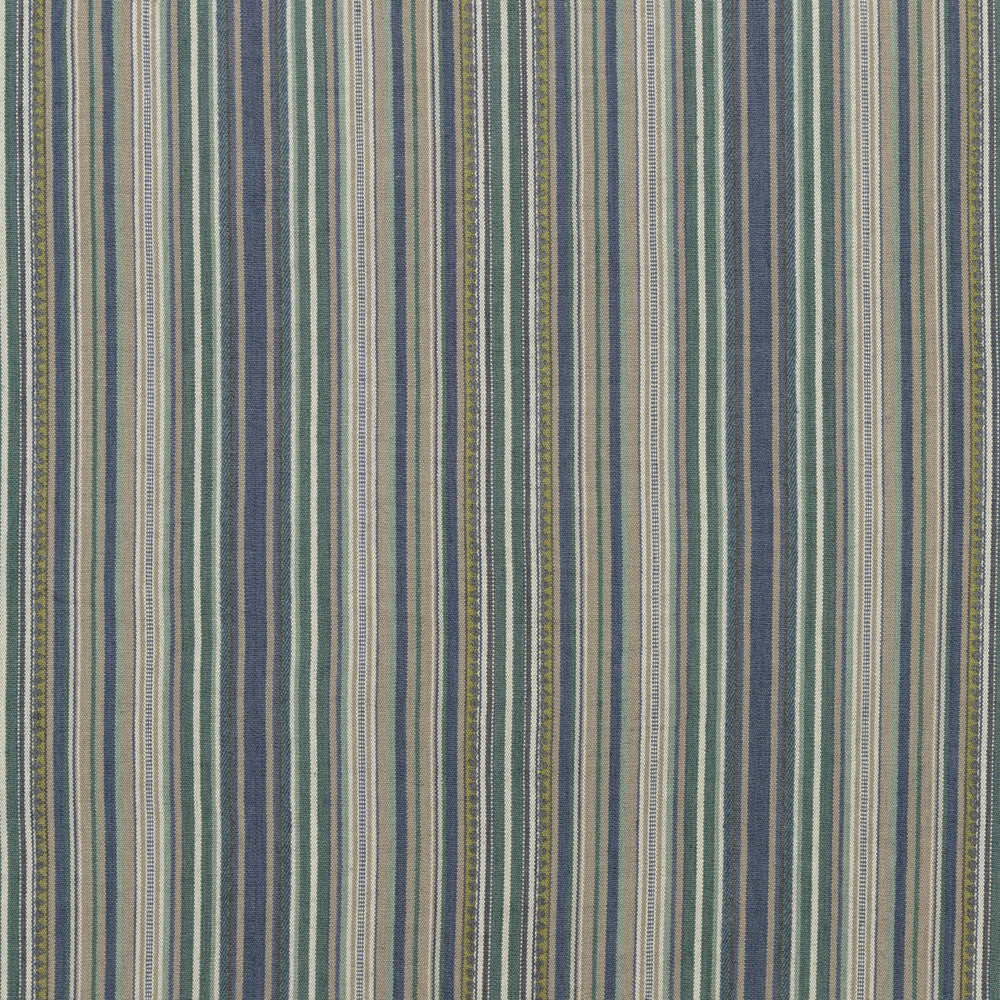 Tapton Stripe Teal/Indigo by Mulberry Designer Fabric FESTIVAL COTTON - 53%;JUTE - 47% India - Horizontal: 17.73 and Vertical: - 53.978 - Swanky Fabrics -