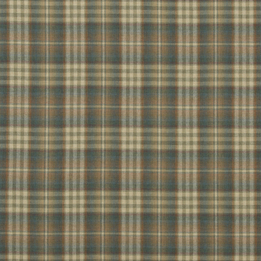 Nevis Teal/Russet by Mulberry Designer Fabric FESTIVAL WOOL - 100% United Kingdom HEAVY Horizontal: 9.85 and Vertical: 11.032 59.1 - Swanky Fabrics -