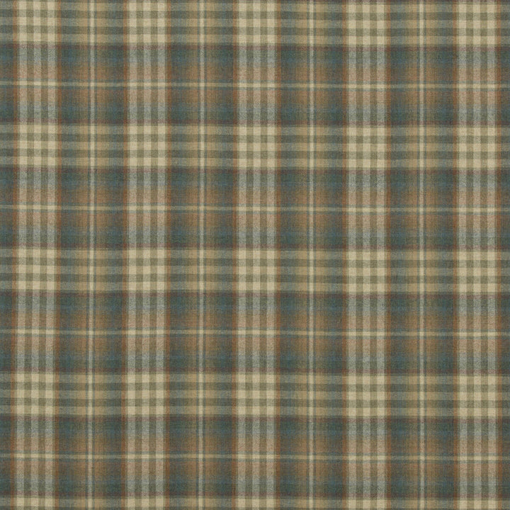 Nevis Teal/Russet by Mulberry Designer Fabric FESTIVAL WOOL - 100% United Kingdom HEAVY Horizontal: 9.85 and Vertical: 11.032 59.1 - Swanky Fabrics -