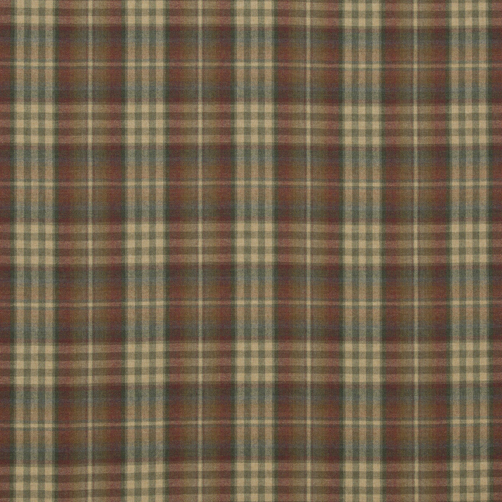 Nevis Red/Green by Mulberry Designer Fabric FESTIVAL WOOL - 100% United Kingdom HEAVY Horizontal: 9.85 and Vertical: 11.032 59.1 - Swanky Fabrics -