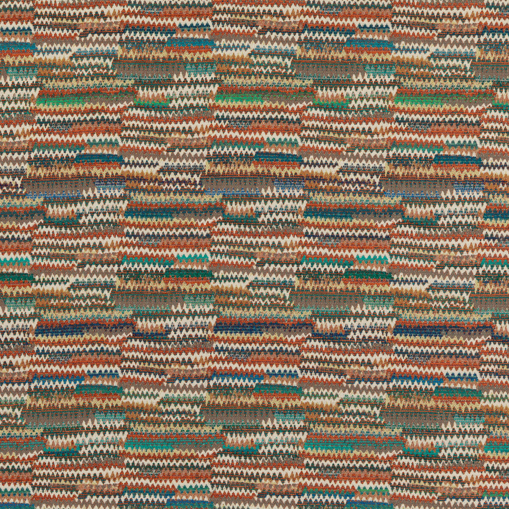 Landscape Teal/Spice by Mulberry Designer Fabric MODERN COUNTRY II COTTON - 45%;VISCOSE - 27%;WOOL - 11%;ACRYLIC - 9%;NYLON - 8% Italy HEAVY Horizontal: and Vertical: 55.16 - Swanky Fabrics -