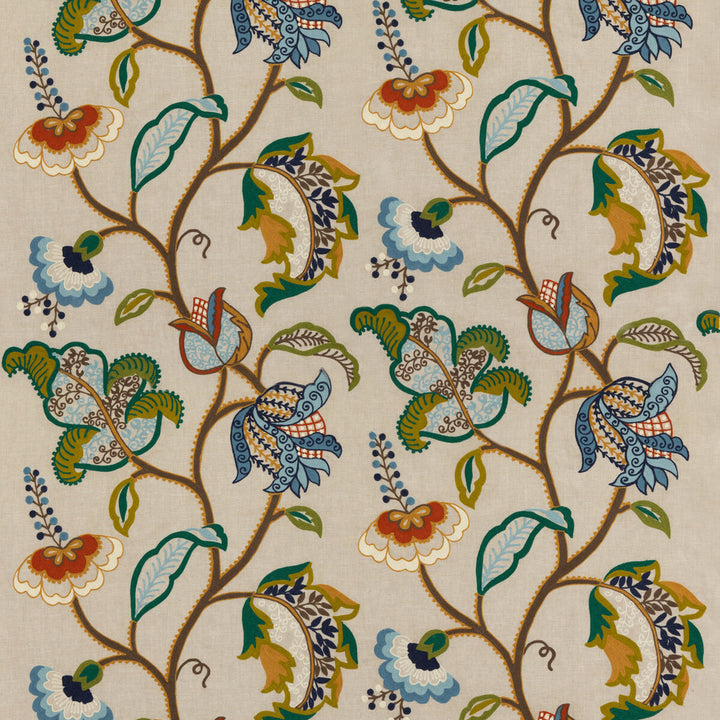 Maxton Teal by Mulberry Designer Fabric MODERN COUNTRY II LINEN - 75%;ACRYLIC - 25% India - Horizontal: 25.61 and Vertical: 31.52 51.22 - Swanky Fabrics -