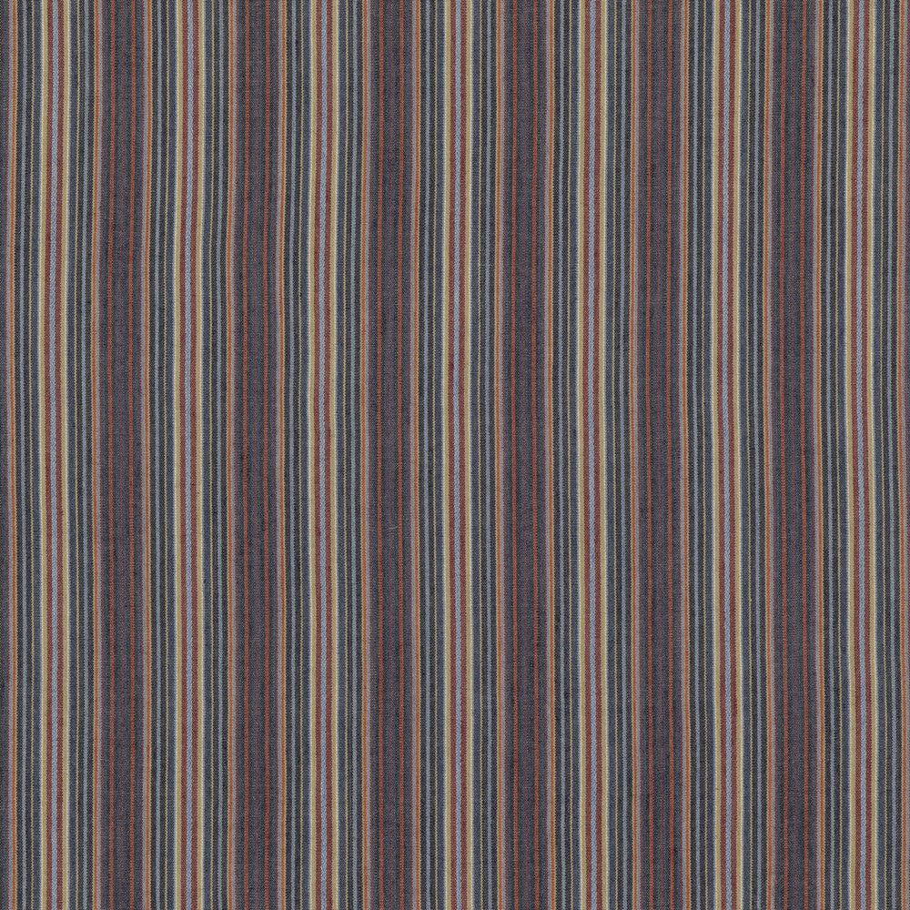 Falconer Stripe Indigo/Red by Mulberry Designer Fabric MULBERRY STRIPES II COTTON - 70%;JUTE - 30% India Horizontal: 5.713 and Vertical: 51.22 - Swanky Fabrics -
