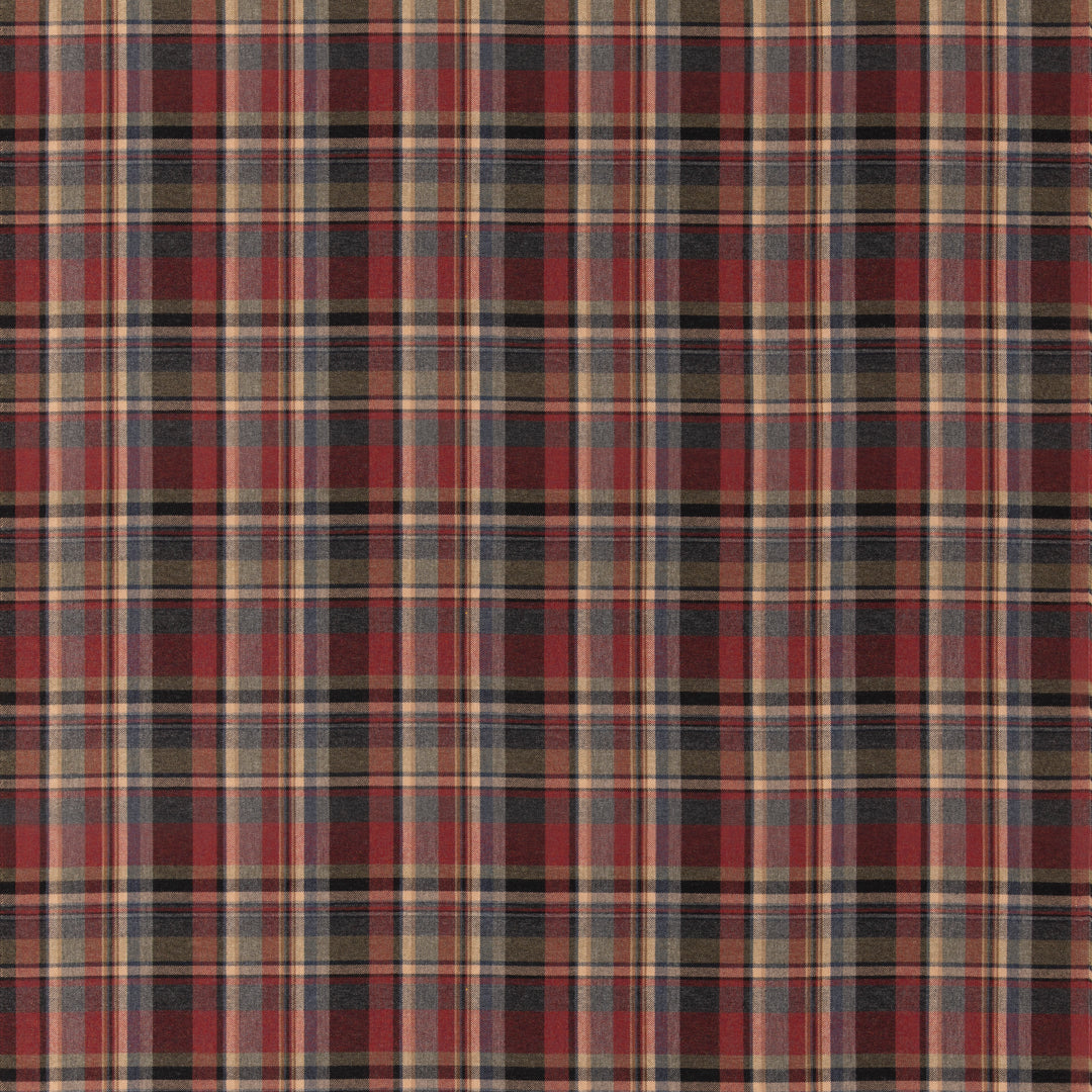 Lindisfarne Plaid - Charcoal/Red FD838.A44.0 by Mulberry Designer Fabric
