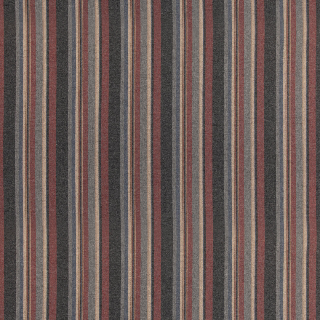 Lindisfarne Stripe - Charcoal/Red FD839.A44.0 by Mulberry Designer Fabric