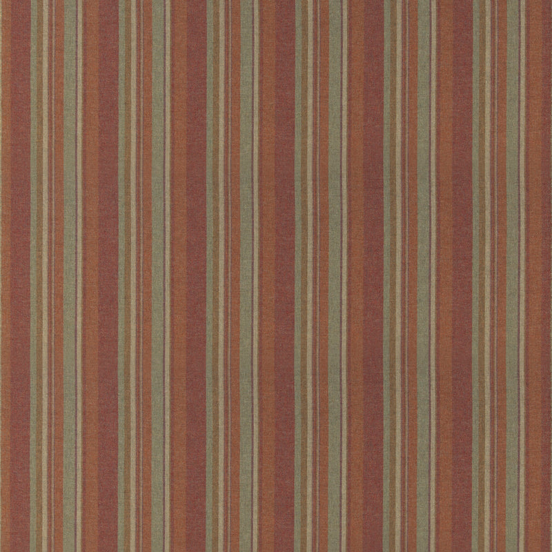 Lindisfarne Stripe - Russet/Sage FD839.V171.0 by Mulberry Designer Fabric