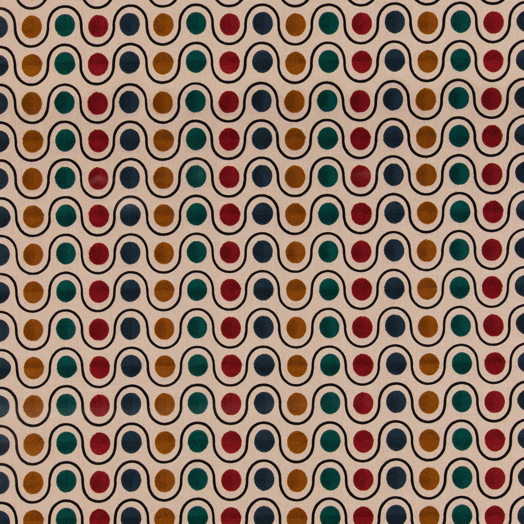 Wicket - Teal/Red FD843.R52.0 by Mulberry Designer Fabric