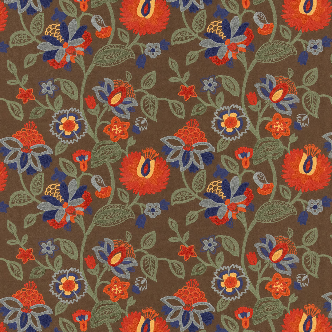 Gorton - Red/Teal FD845.V87.0 by Mulberry Designer Fabric