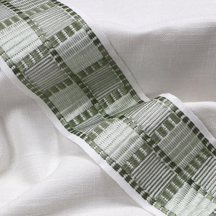 Fenci Emb Tape Thyme by Magnolia Designer Trim - 100% Cotton, Emb Viscose India Horizontal: and Vertical: 4 - Swanky Fabrics -