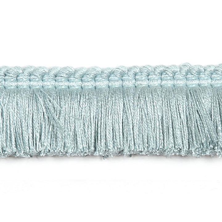Hellenic Key Brushed Fringe Mist by Europatex Designer Fabric Hellenic 97% Fibranne, 2% Polyester, 1% Nylon 1.25 inches - Swanky Fabrics -