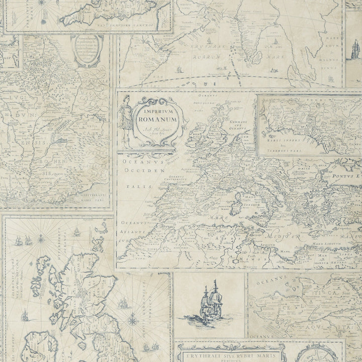 Bohemian Travels Indigo by Mulberry Designer Wallcovering BOHEMIAN ROMANCE PAPER - 100% United Kingdom Horizontal: and Vertical: 29.944 26.989 - Swanky Fabrics -