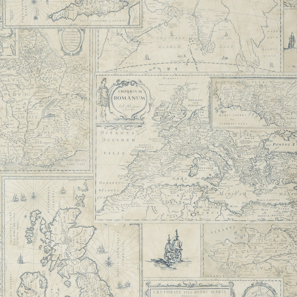 Bohemian Travels Indigo by Mulberry Designer Wallcovering BOHEMIAN ROMANCE PAPER - 100% United Kingdom - Horizontal: - and Vertical: 29.944 26.989 - Swanky Fabrics -