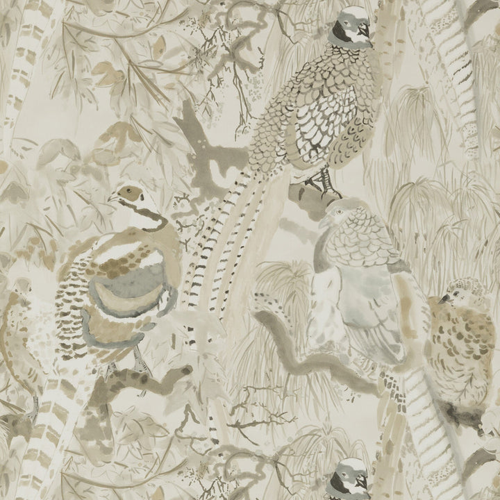 Game Birds Stone by Mulberry Designer Wallcovering MODERN COUNTRY PAPER - 100% United Kingdom - Horizontal: 26.989 and Vertical: 24.034 26.989 - Swanky Fabrics -