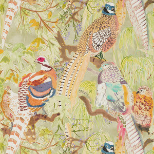 Game Birds Multi FG085.Y101.0 By Mulberry Designer Wallcovering