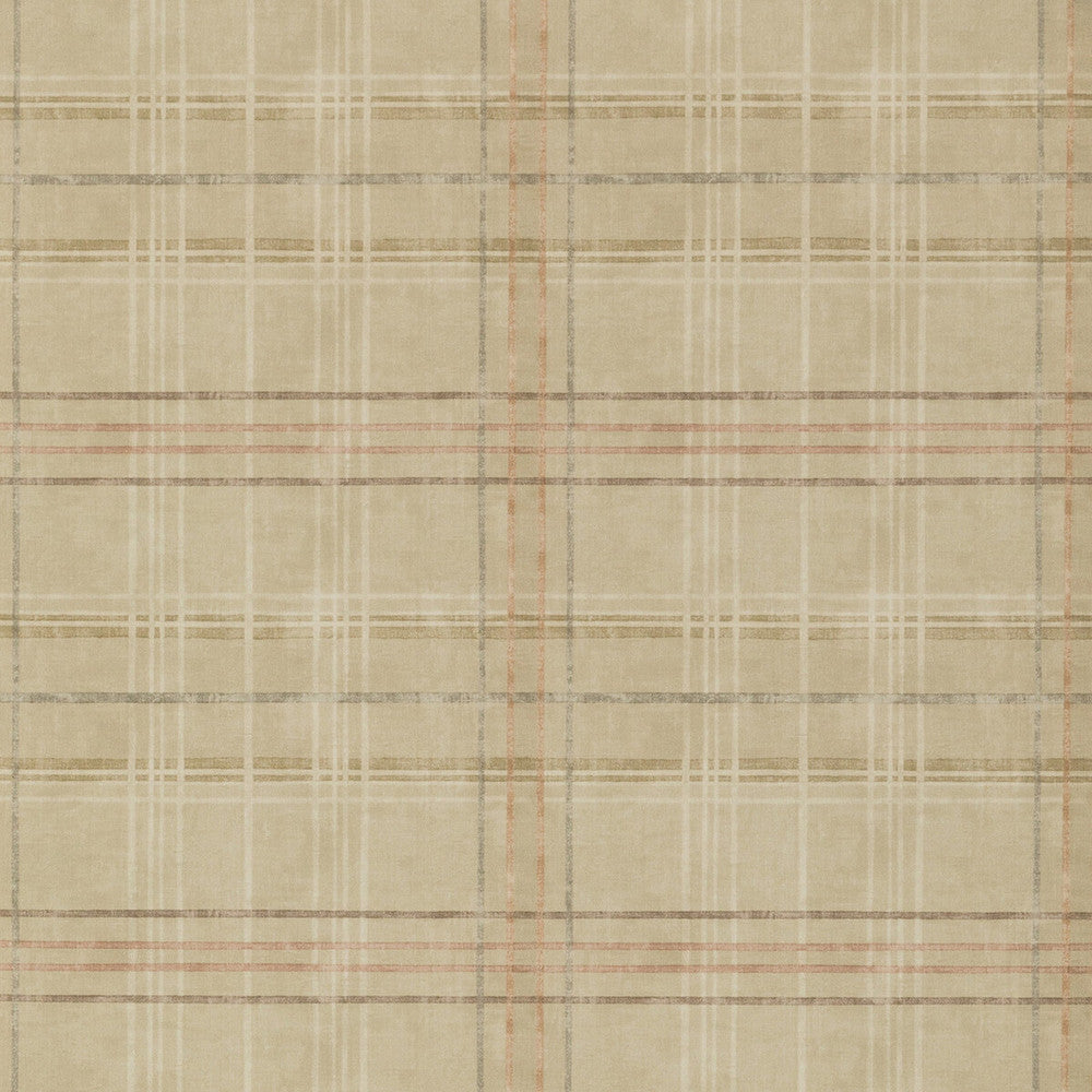 Shetland Plaid Sand by Mulberry Designer Wallcovering MODERN COUNTRY PAPER - 100% United Kingdom - Horizontal: 26.989 and Vertical: 12.608 26.989 - Swanky Fabrics -