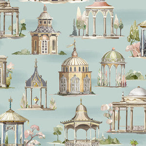 Follies Aqua by Mulberry Designer Wallcovering
