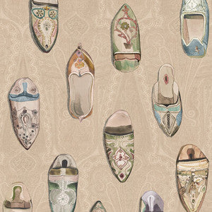 Babouches Ivory by Mulberry Designer Wallcovering