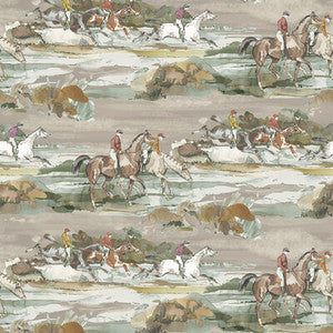 Morning Gallop Grey/Sand by Mulberry Designer Wallcovering