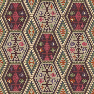 Buckland Red/Plum by Mulberry Designer Wallcovering
