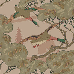 Grand Flying Ducks Plaster by Mulberry Designer Wallcovering