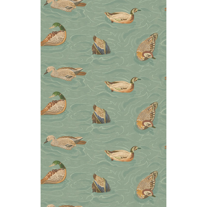 Duck Pond - Teal FG122.R11.0 by Mulberry Designer Wallcovering