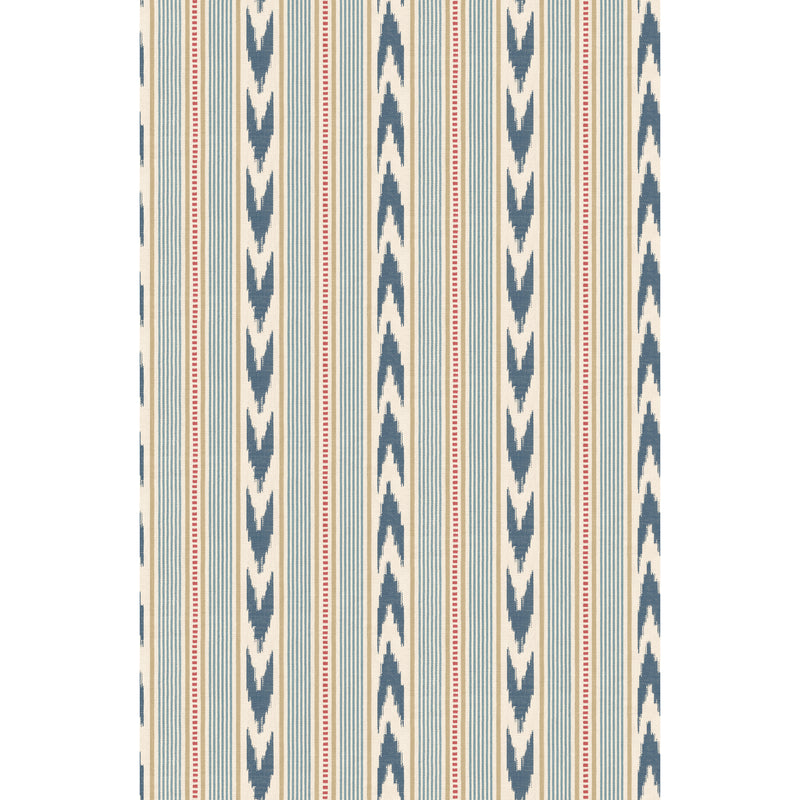 Newport Stripe - Blue/Red FG127.G103.0 by Mulberry Designer Wallcovering