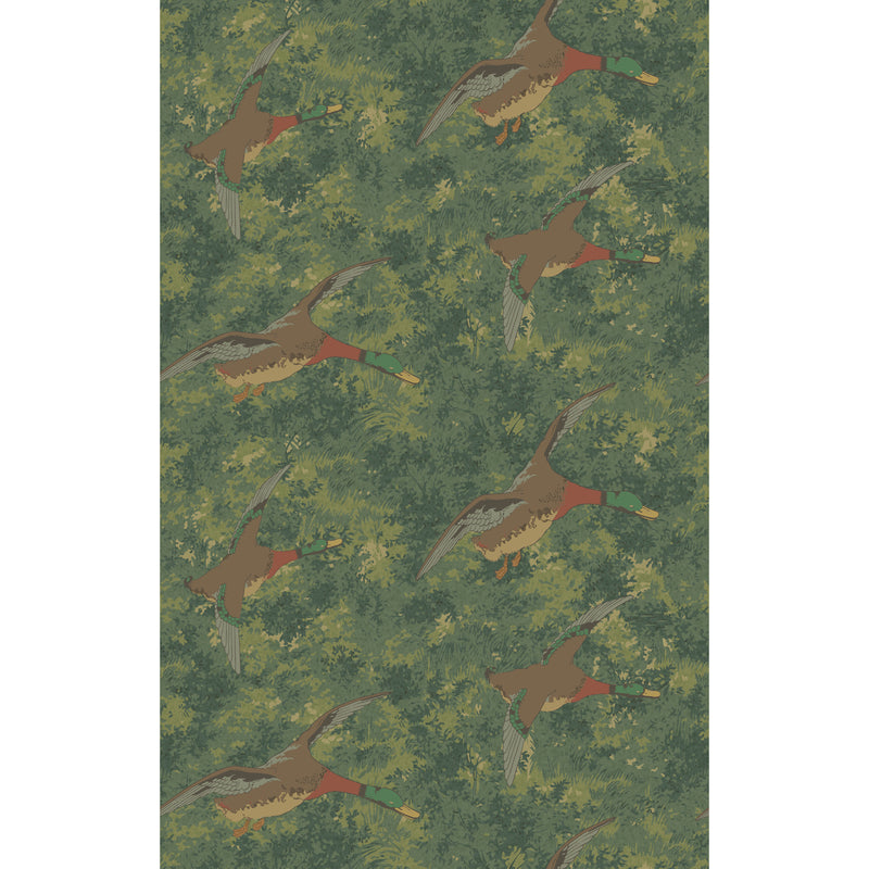 Forest Ducks - Emerald FG128.S16.0 by Mulberry Designer Wallcovering