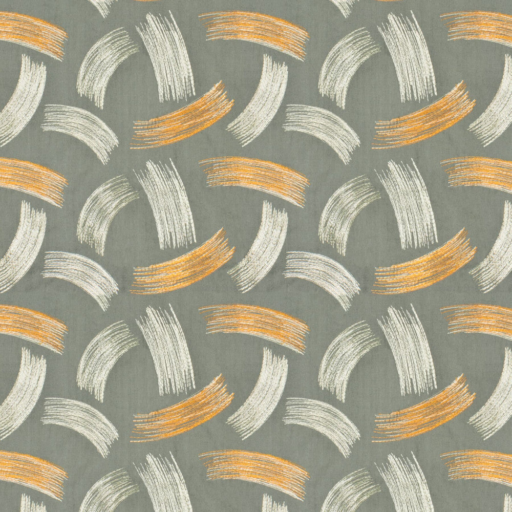 Fiddlesticks 3 Stone by Stout Designer Fabric Rainbow Library Dove/Charcoal 100% Cotton Embroidery INDIA Horizontal: 12.875 and Vertical: 15.625 51.12 in - Swanky Fabrics -