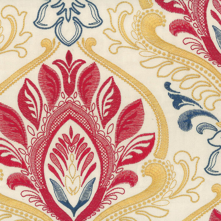 Finley 1 Americana by Stout Designer Fabric EMBROIDERY IV 100%COT %BEMB INDIA </p><p>Repeat: 15.375 51.13 in - Swanky Fabrics -
