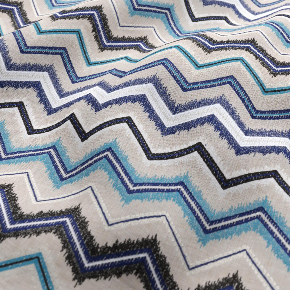 FIN 69J9301 by JF Designer Fabric OCEAN'S AWAY 100% Polyolefin India  Horizontal: 3.25 and Vertical: 12.25 54  - Swanky Fabrics -