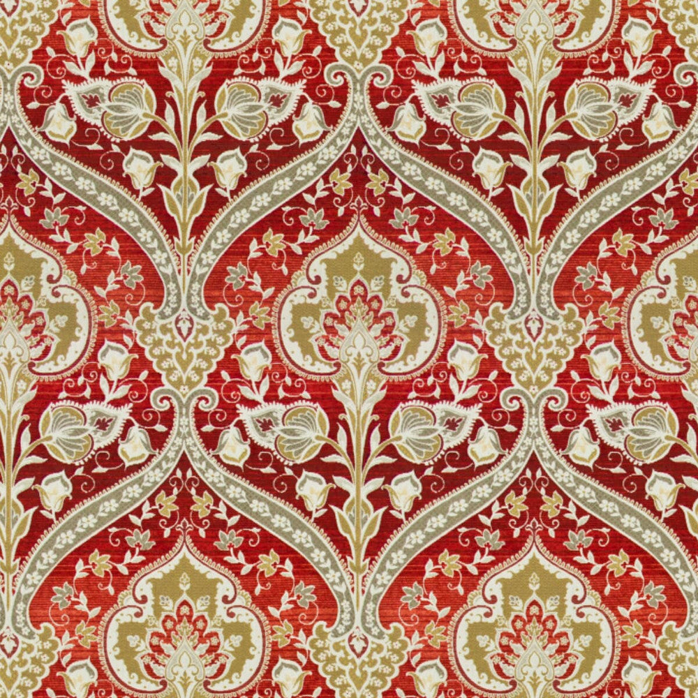 Flambeau 1 Tile by Stout Designer Fabric Rainbow Library Blosom/Cranberry 50% Spun Viscose 50% Polyester CHINA WYZENBEEK 10 000 DOUBLE RUB WEAR TEST (MEDIUM DUTY) Horizontal: 28 and Vertical: 27.5 54 in - Swanky Fabrics -