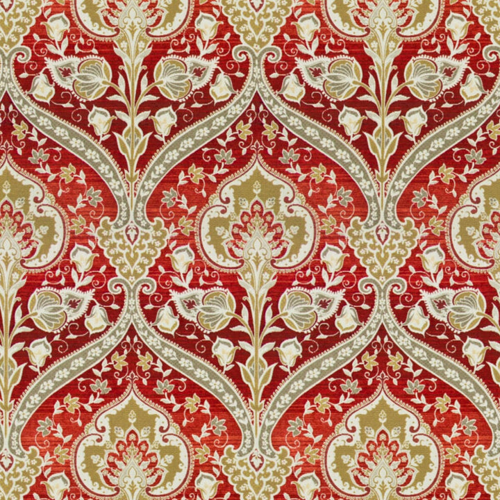 Flambeau 1 Tile by Stout Designer Fabric Rainbow Library Blosom/Cranberry 50% Spun Viscose 50% Polyester CHINA WYZENBEEK 10 000 DOUBLE RUB WEAR TEST (MEDIUM DUTY) Horizontal: 28 and Vertical: 27.5 54 in - Swanky Fabrics -